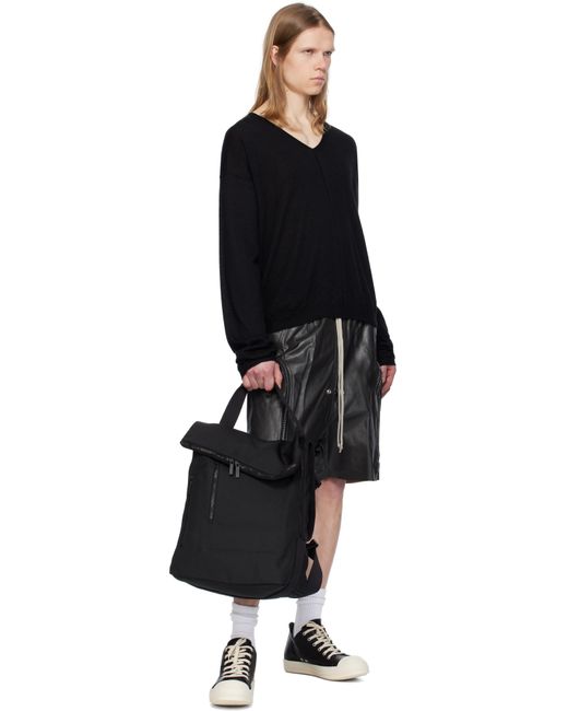 メンズ Rick Owens ブラック Hollywood Bauhaus Bela レザーショートパンツ Black