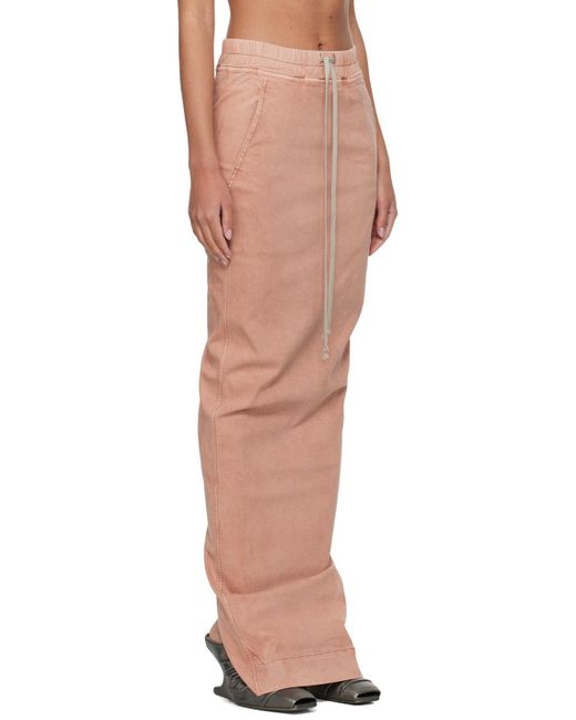 Rick Owens Multicolor Pink Pull On Pillar Denim Maxi Skirt