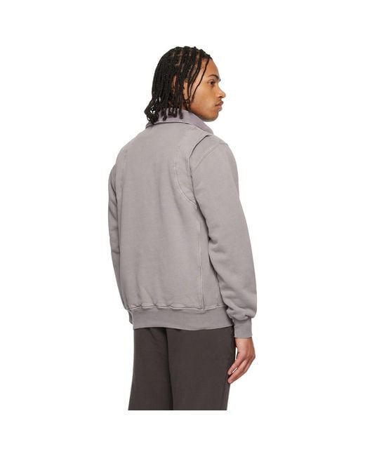 Les Tien Gray Moto Back Polo for men