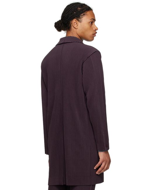 Manteau mauve à simple boutonnage Homme Plissé Issey Miyake pour homme en coloris Purple