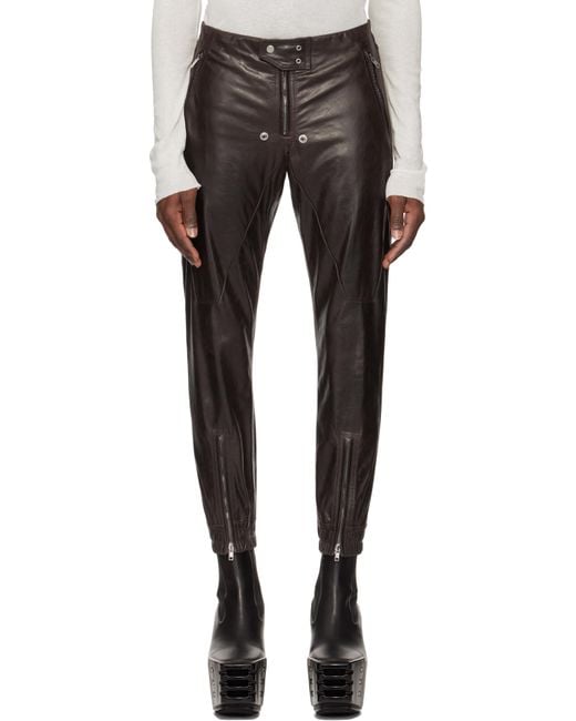 Rick Owens Black Hollywood Luxor Leather Pants for men