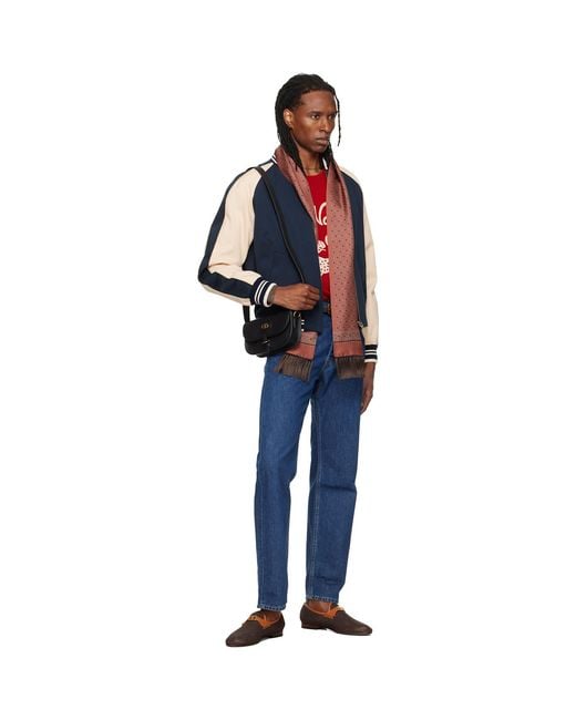Valentino Blue Canvas & Fine Gabardine Bomber Jacket for men