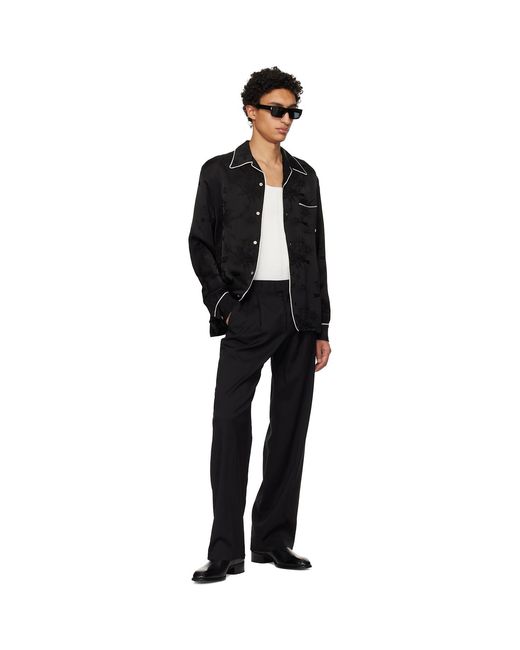 Amiri Black Floral Jacquard Shirt for men