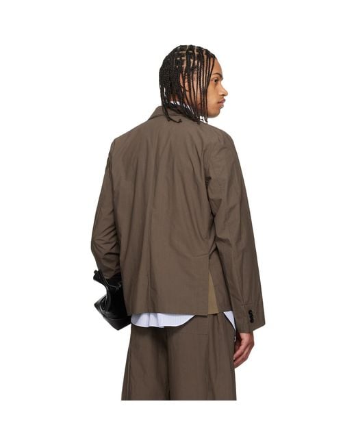 Sacai Black Khaki Cotton Typewriter Blazer for men