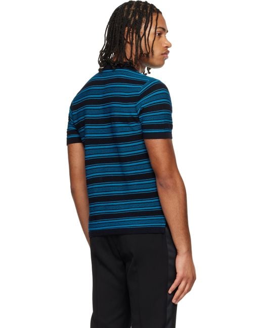 Wales Bonner Blue 'The Dawn Knit' Polo for men