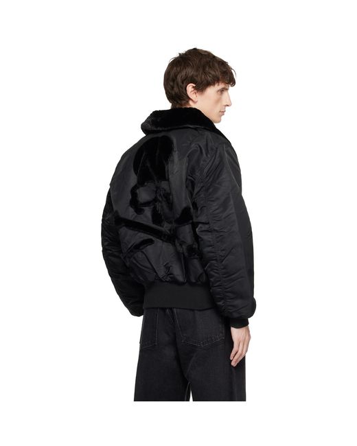 MASTERMIND WORLD Black Alpha Industries Edition B-15 Flight Reversible Bomber Jacket for men