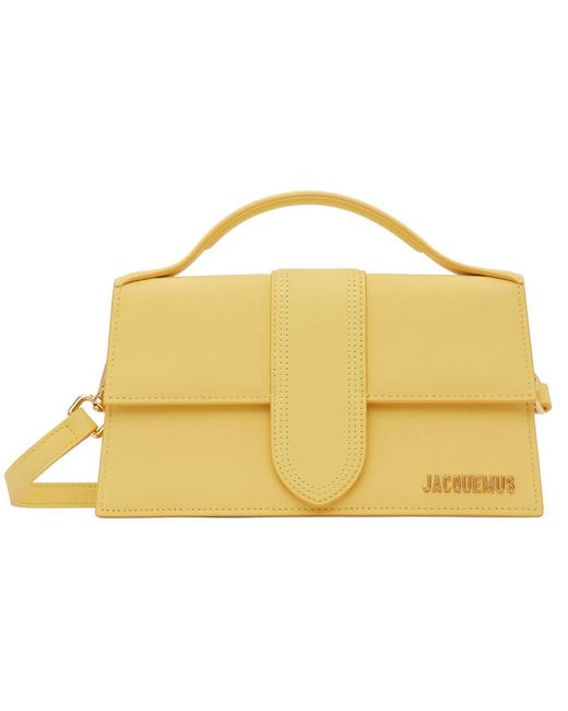 Jacquemus Leather Le Papier 'le Grand Bambino' Top Handle Bag in Yellow ...