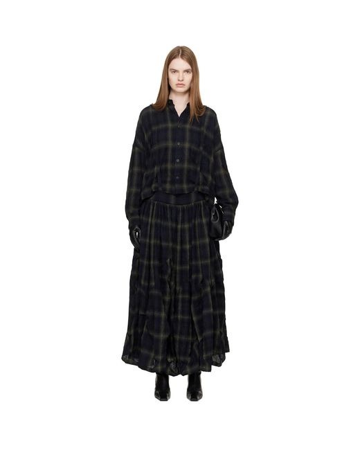 Yohji Yamamoto Black Suspender Maxi Skirt
