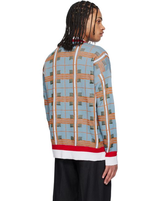 メンズ Vivienne Westwood ブルー タータン カーディガン Red