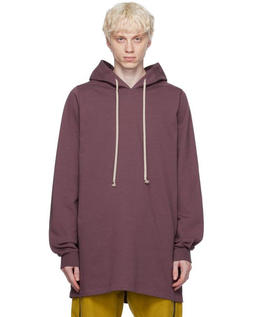 Rick Owens Purple Drawstring Hoodie for men