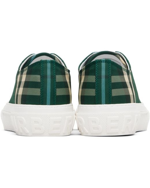 メンズ Burberry グリーン チェック トラウザーズ Green