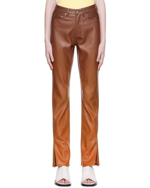 Ksubi Multicolor Orange Melrose Sunset Faux-leather Trousers