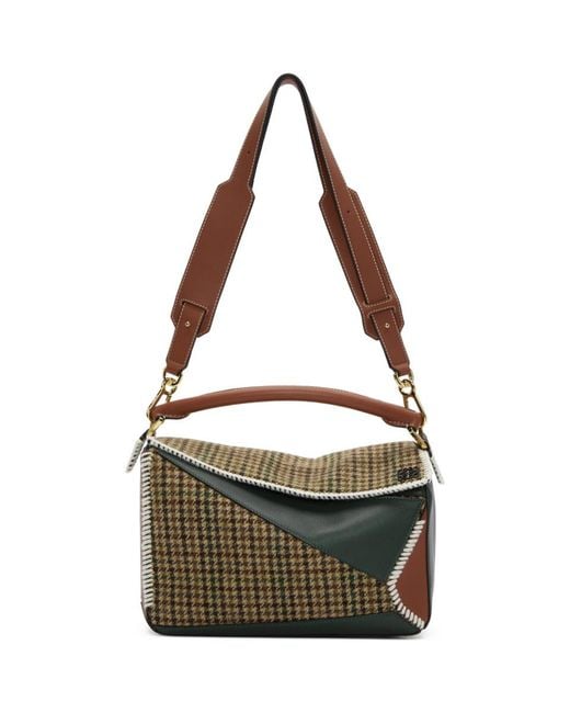 Loewe Green Tweed Puzzle Bag