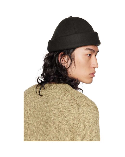 Jil Sander Green Rolled Brim Beanie for men