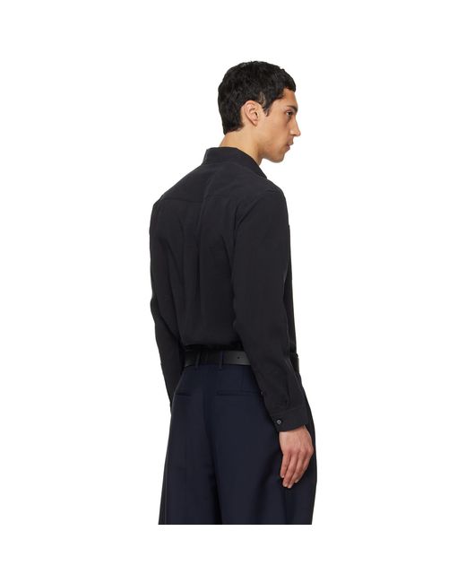 TONYWACK Black Silk Crepe Shirt for men