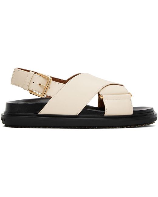 Marni Black Off-white Fussbett Criss-cross Sandals