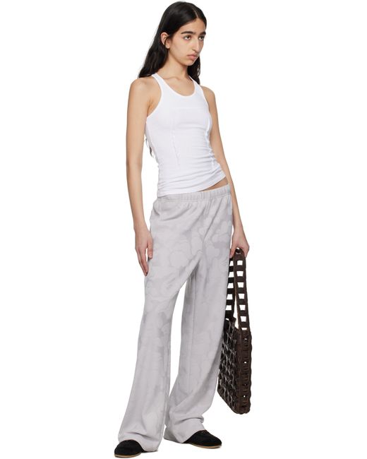 A Bathing Ape Gray Solid Camo Jacquard One Point Wide Lounge Pants