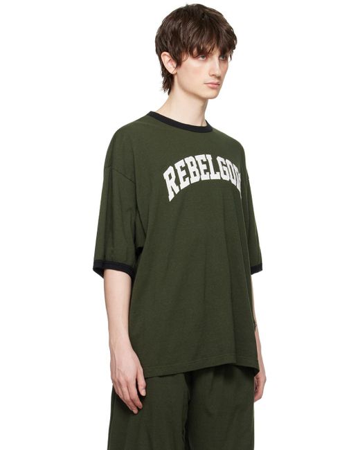 Undercover Green Khaki Appliqué T-shirt for men