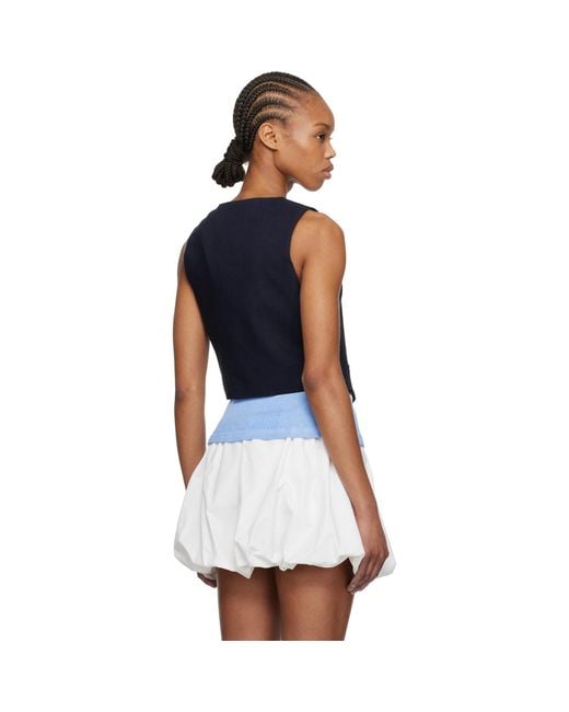 MSGM Blue Button Vest