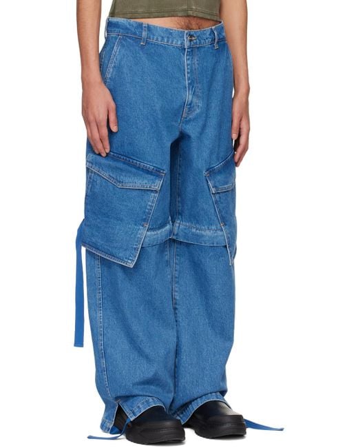Dion Lee Blue Parachute Jeans for men