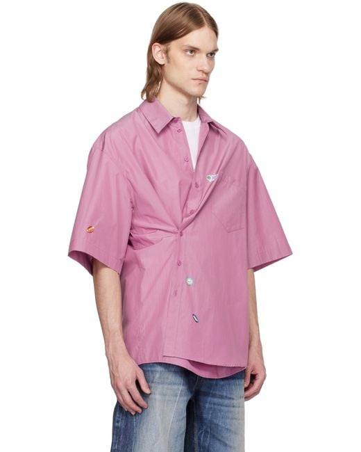Martine Rose Pink S/S Boxy Wrap Shirt for men