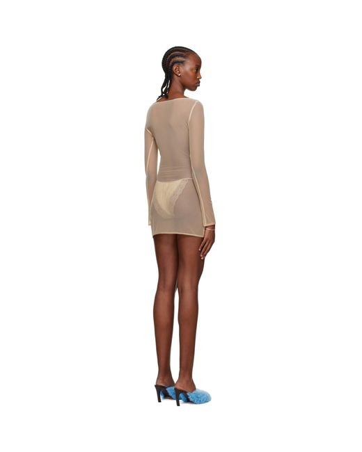Vaillant Black Ssense Exclusive Tan Sheer Minidress