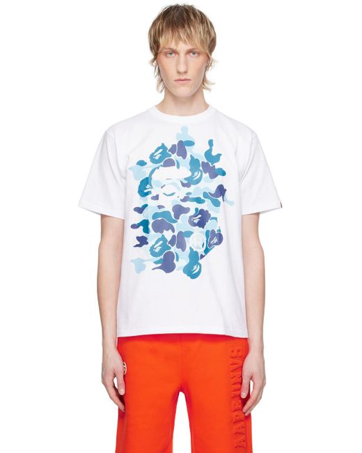 T-shirt blanc à logo modifié à motif camouflage abc A Bathing Ape pour homme en coloris Multicolor
