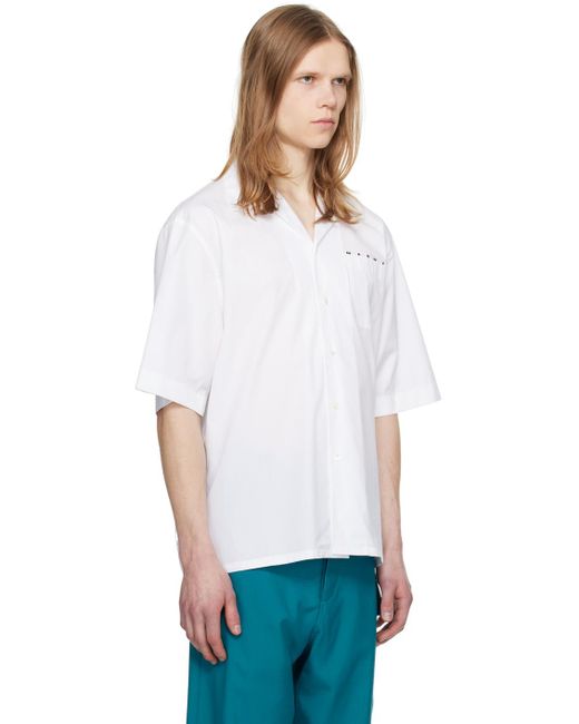 Marni White Printed Shirt for men
