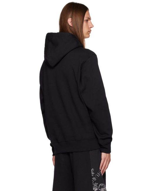 Versace Black Embroidered Hoodie for men