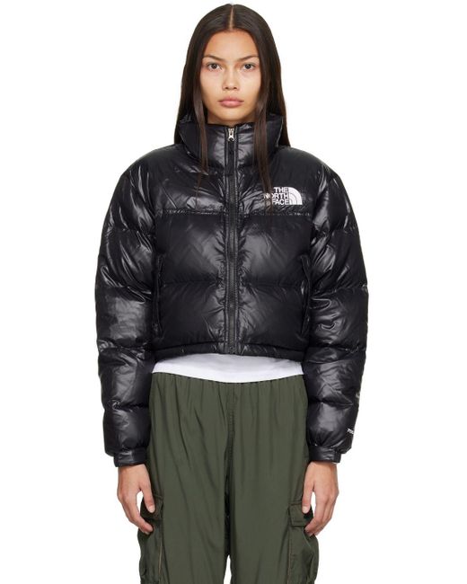 The North Face Nuptse Short Down Jacket in Black | Lyst