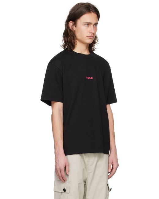 HUGO Black Printed T-Shirt for men