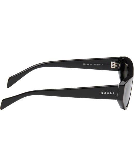 メンズ Gucci ブラック キャットアイフレーム サングラス Black