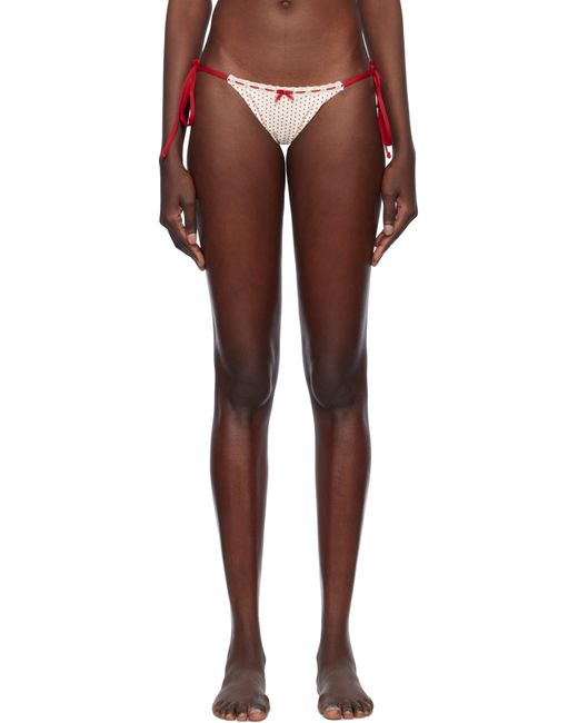 Frankie's Bikinis Red Off- Bella Hadid Edition Mackenzie Bikini Bottom