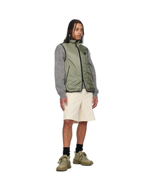 Moncler White Off- Cotton Bermuda Shorts for men