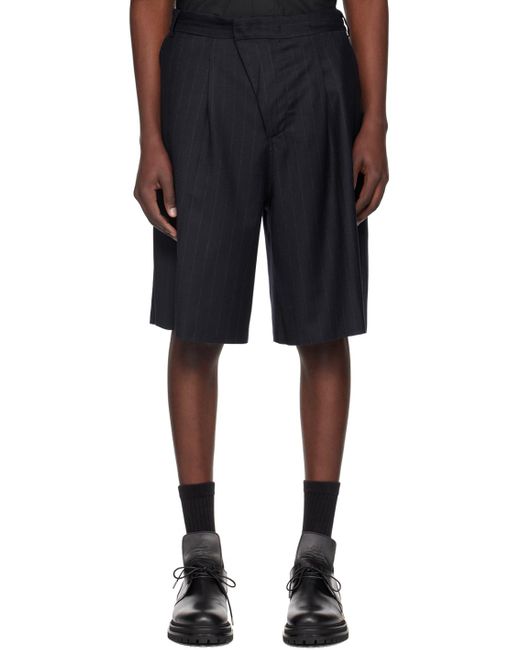 424 Black Striped Shorts for men