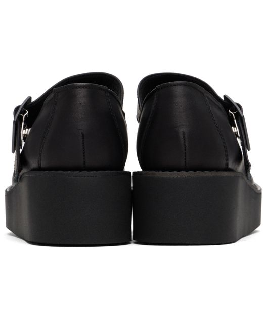 Yohji Yamamoto Black Soft Leather Platform Loafers