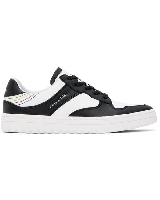 PS by Paul Smith White & Black Leather Liston Sneakers for men