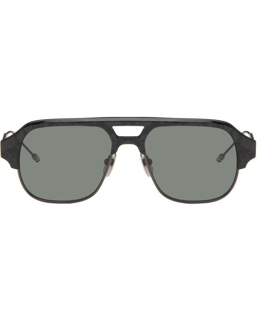 Thom Browne Gray Acetate & Titanium Aviator Pilot Sunglasses for men