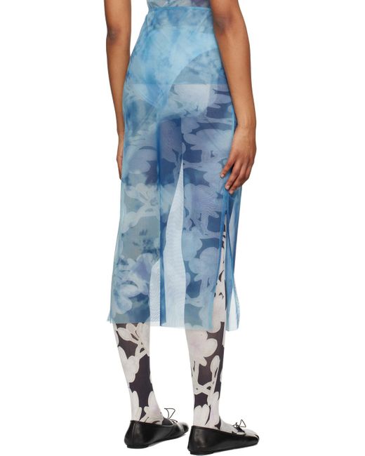 Elliss Blue Graphic Maxi Skirt