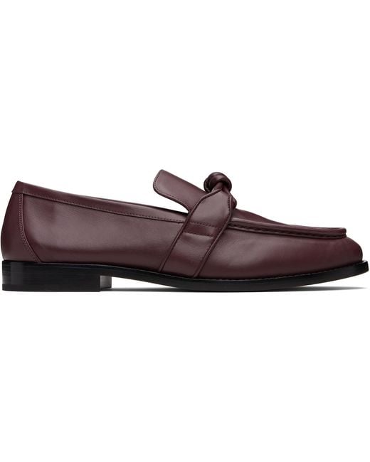 Bottega Veneta Black Burgundy Astaire Loafers for men