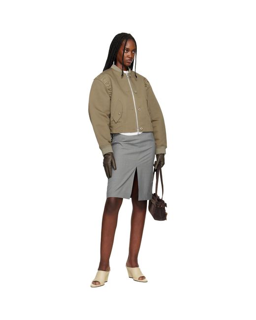 Our Legacy Multicolor Khaki Frill Bomber Jacket