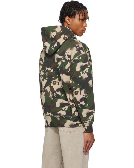 A Bathing Ape Black Khaki Map Camo Pullover Hoodie for men