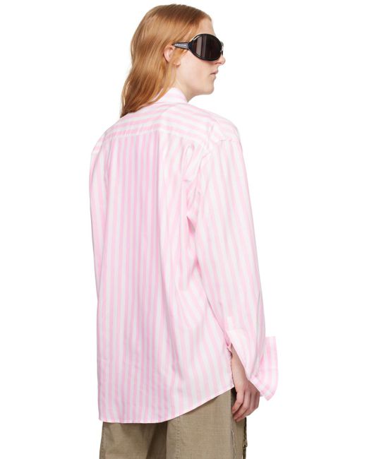 Chemise rose et blanc à rayures Acne en coloris Pink