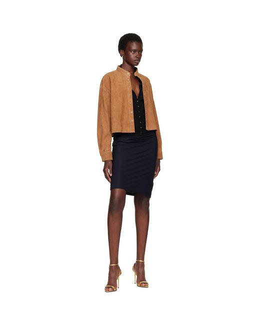 Nour Hammour Blue Lucien Suede Jacket