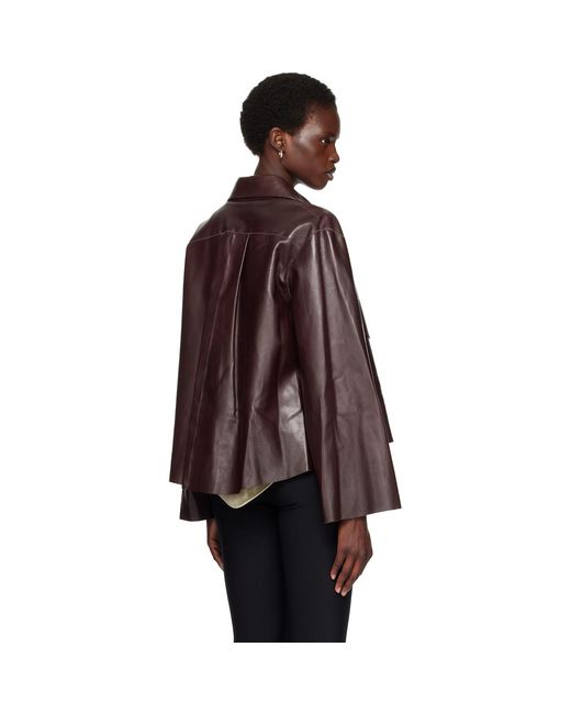 Nour Hammour Brown Darcy Leather Jacket
