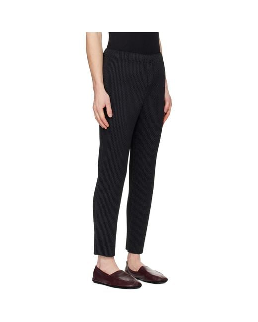 Homme Plissé Issey Miyake Black Wickerwork Mesh Trousers for men