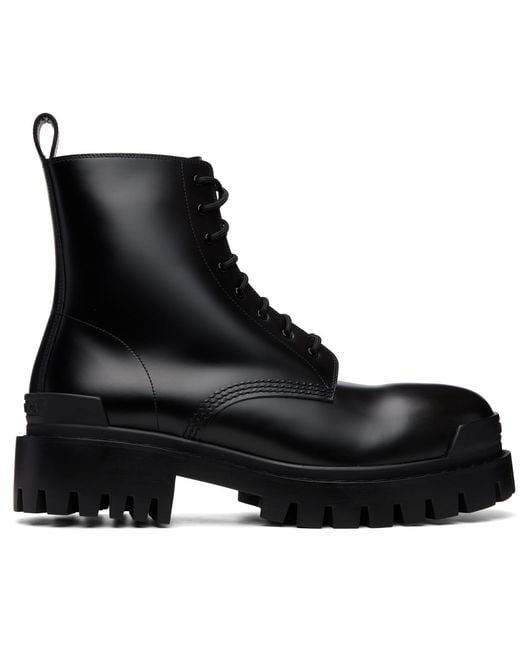 Balenciaga Black Strike Zip Boots for men