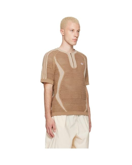 Adidas Originals Natural Tan Edison Chen Edition Clot Knit Jersey T-Shirt for men