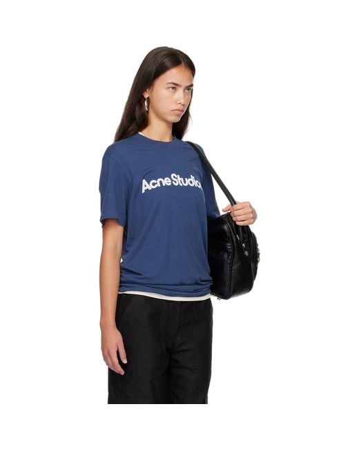 Acne Blue Graphic T-Shirt