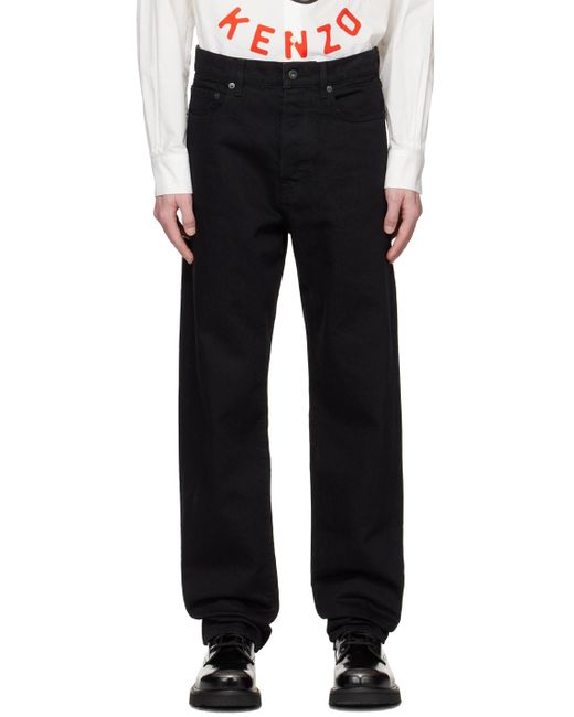 KENZO Black Paris Asagao Jeans for men